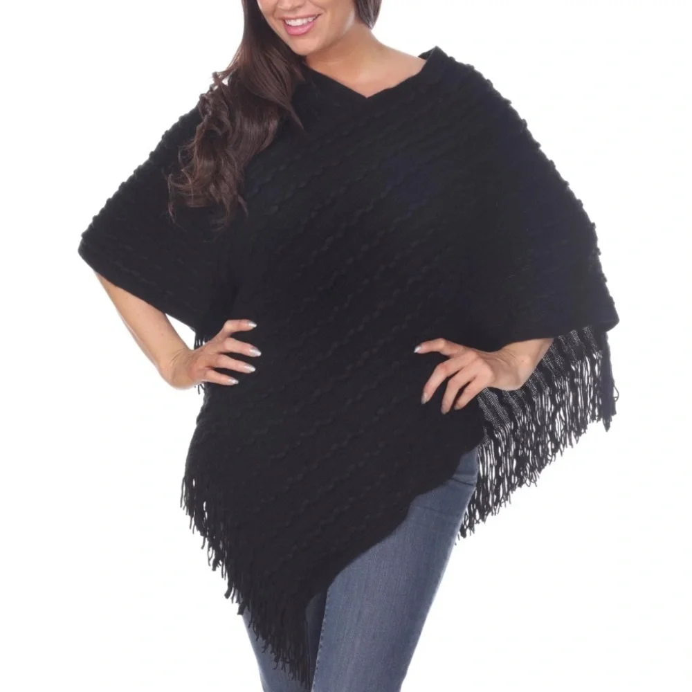 White Mark Women's Melisandre Fringe Poncho